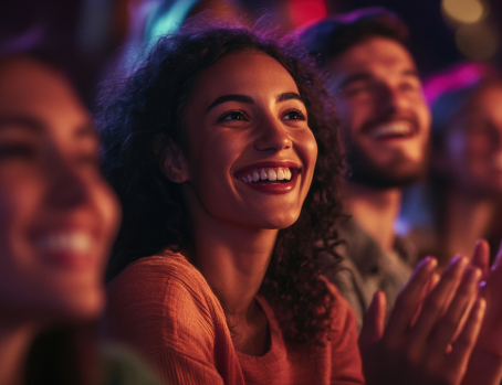 Begeistertes Publikum, by Adobe Express, KI basiert