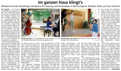 Garmischer Tagblatt über die Klassiktage Akademie 2019